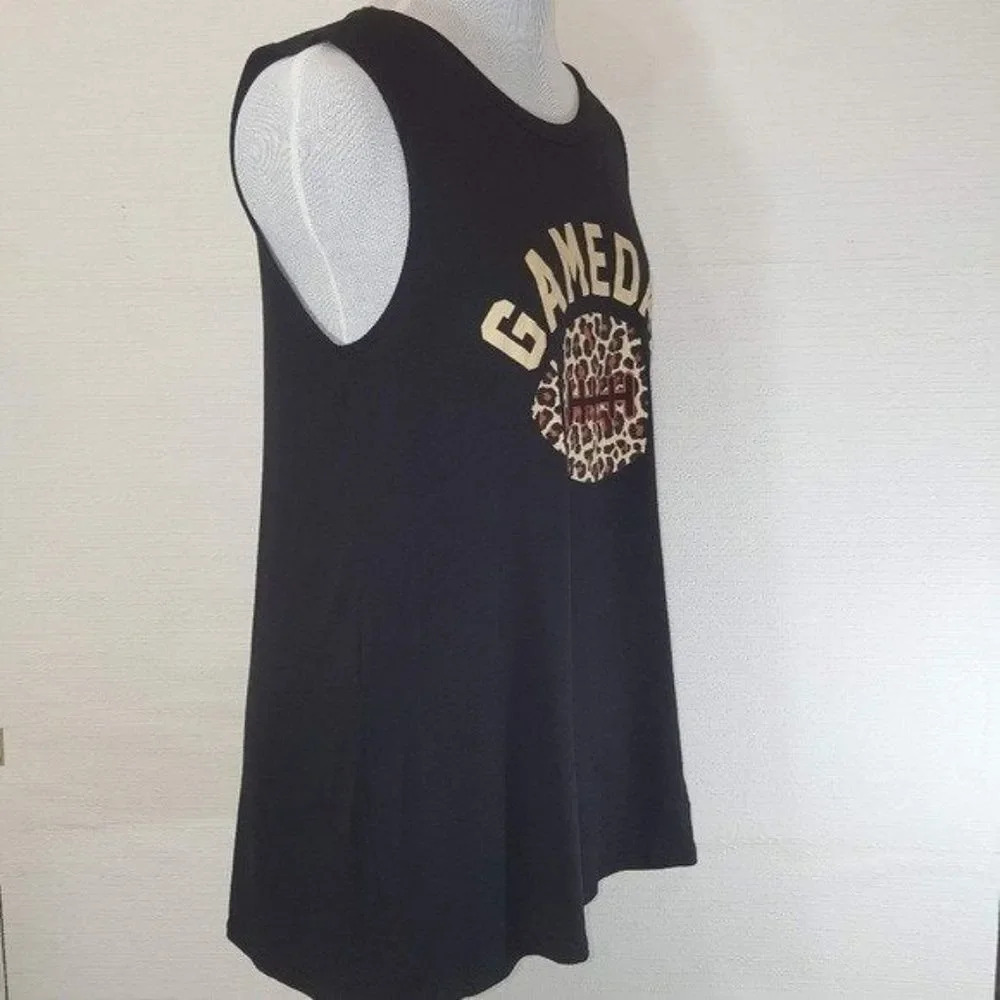 Game Day Leopard Print Football Black Tank Medium - Picture 4 of 6